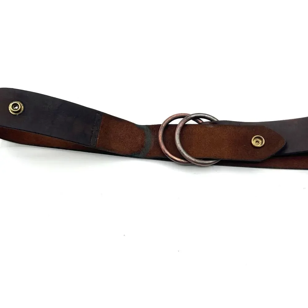 Vintage Rikes Genuine Weathered Leather‎ Belt Unique Mens Size 36